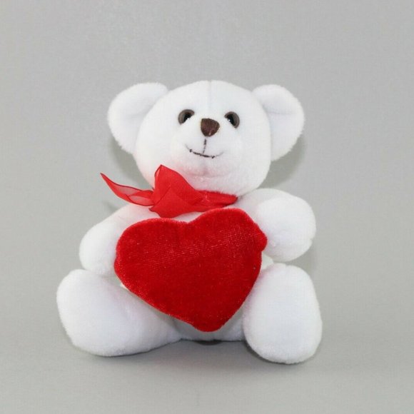 Anico Int'l, Inc Plush White Teddy Bear Red Heart